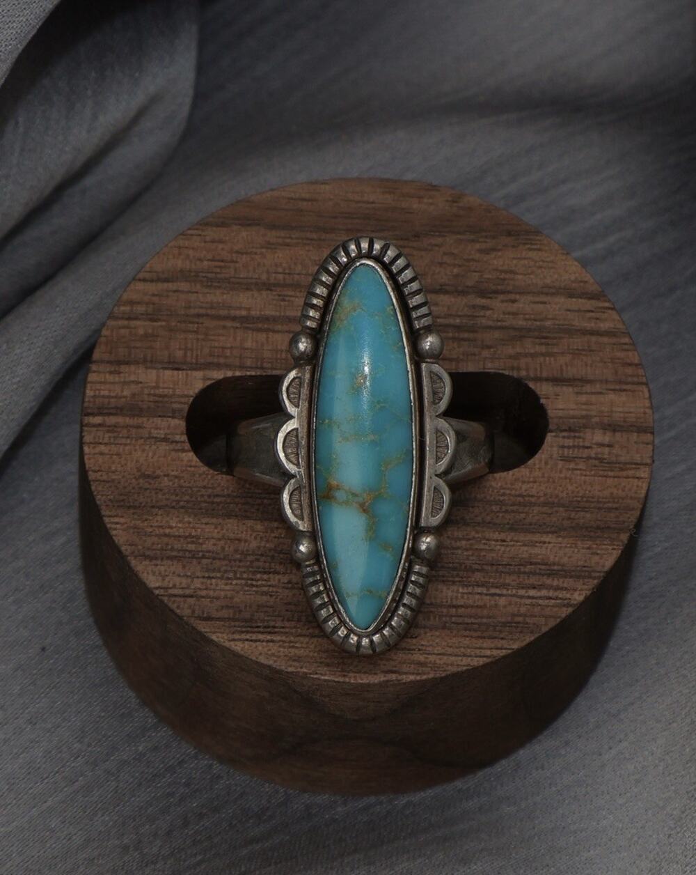 Vintage Bell Trading Post Sterling Silver Turquoise Ring 5.7G / Sz 5